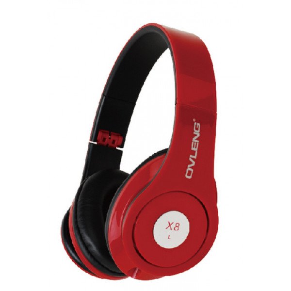 Wholesale X8 Foldable Studio Headphone with Mic Remote (Red)